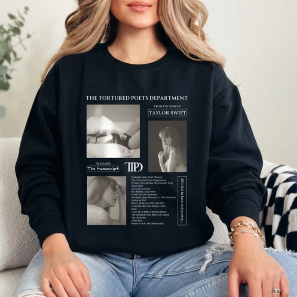 TTPD Black Unisex Crewneck Sweatshirt